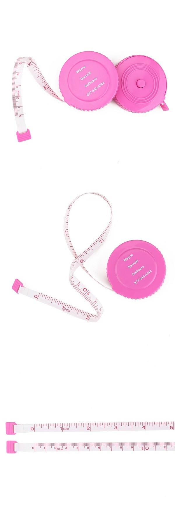 Customized Round Sewing Pink Mini Fiber Glass Retractable Measuring Tapes