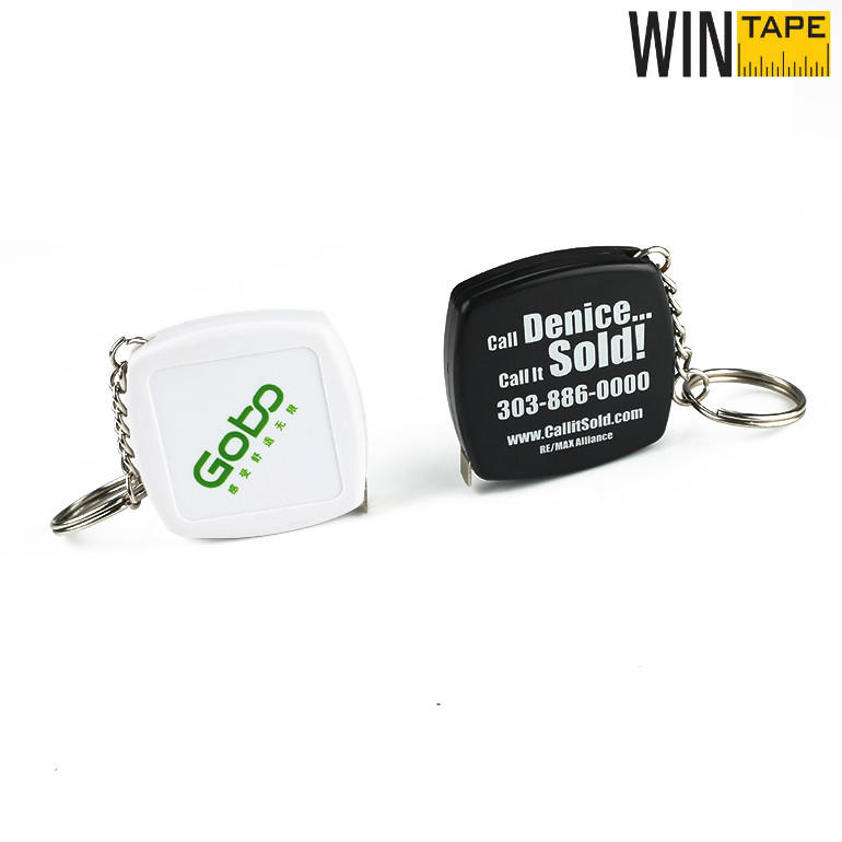 2m Custom  Square Steel Tape Measure with KeyChain