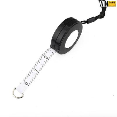 Black Retractable Tape Measure with Black Rope