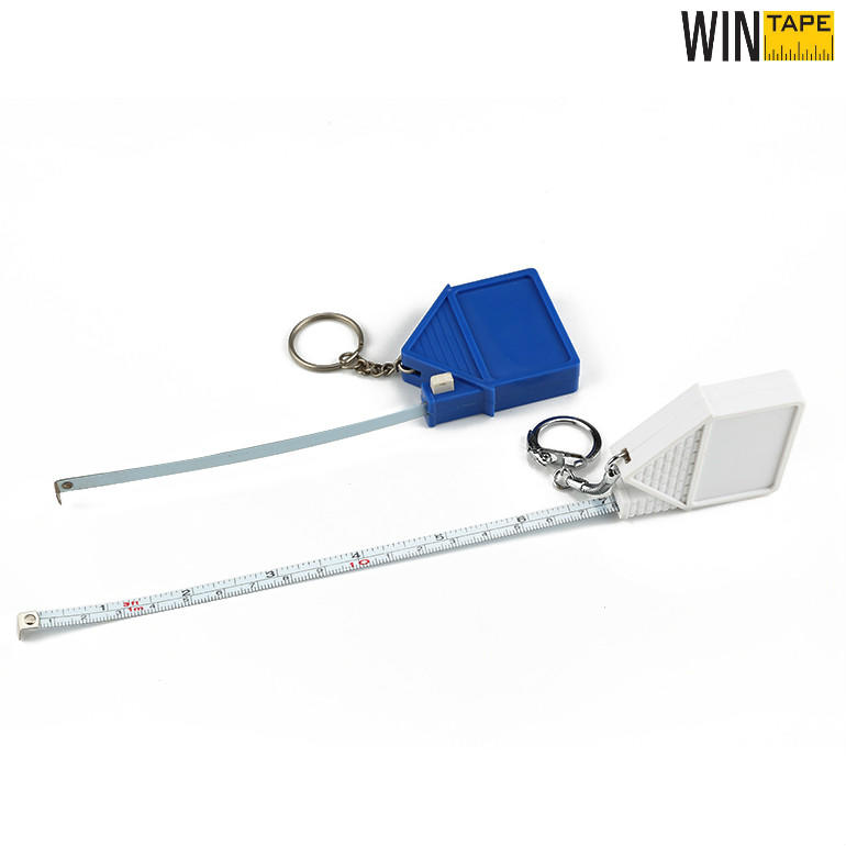 House Shape 1M Steel Measuring Ruler With Keychain